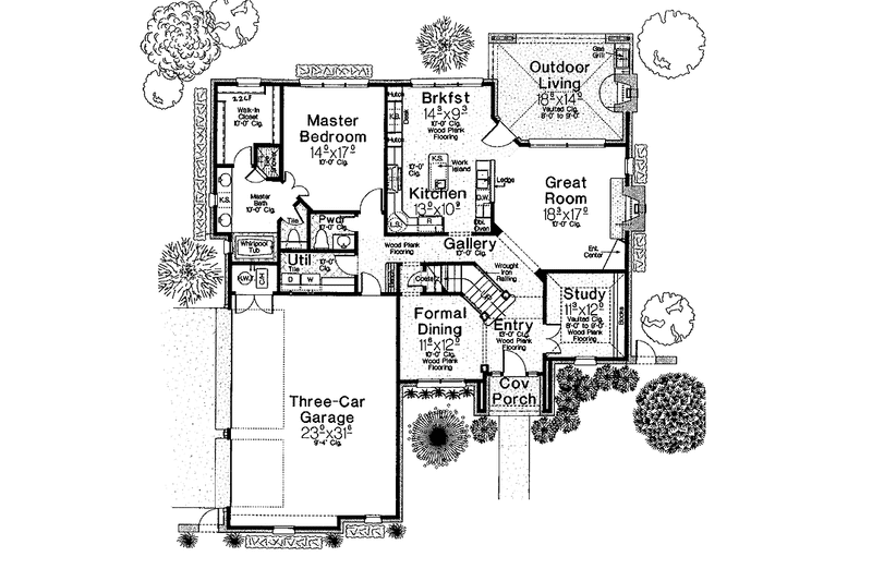 House Plan Design - Floor Plan - Main Floor for Country House Plan #310-1252 - 4 bed, 3.5 bath