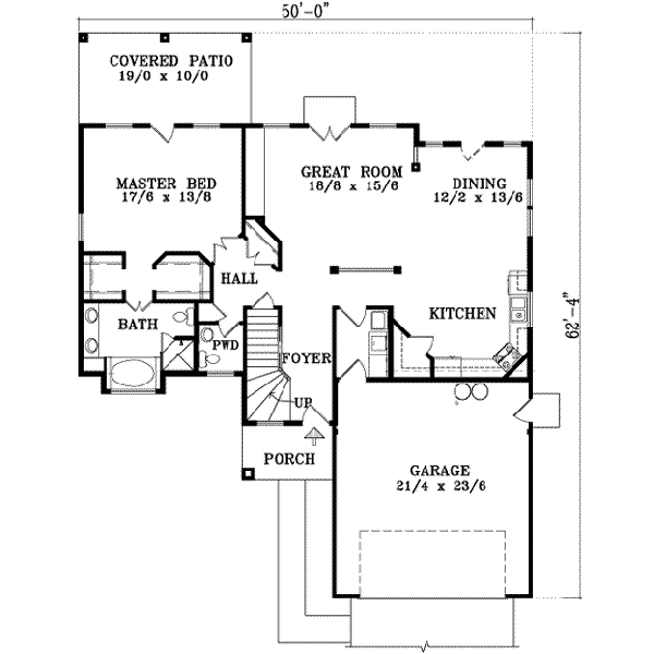 Architectural House Design - European Floor Plan - Main Floor Plan #1-1435