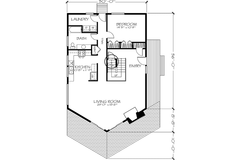 Dream House Plan - Floor Plan - Main Floor for European House Plan #320-1202 - 3 bed, 2 bath