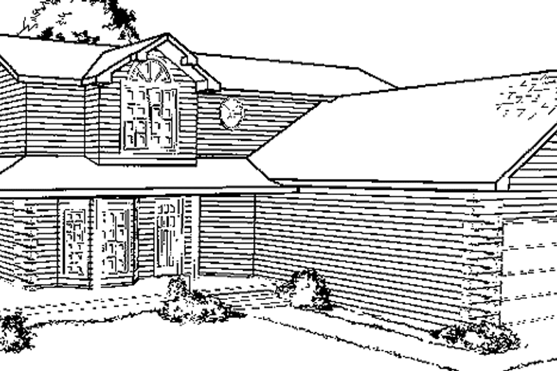 Dream House Plan - Log Exterior - Front Elevation Plan #964-11