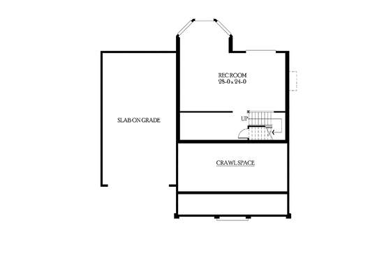 Floor Plan - Lower Floor for Craftsman House Plan #132-375 - 4 bed, 2.5 bath