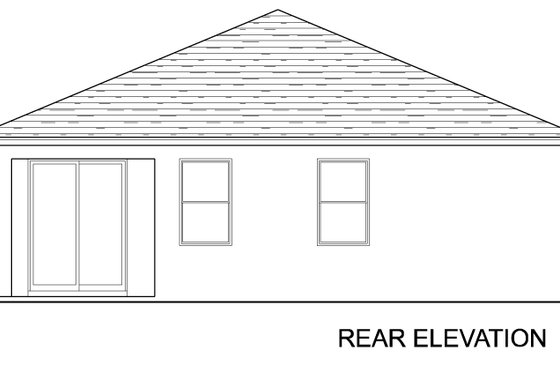 Exterior - Rear Elevation for Traditional House Plan #1058-243 - 3 bed, 2 bath