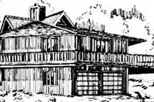 Exterior - Rear Elevation for Beach House Plan #320-292 - 3 bed, 2 bath