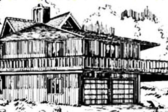 Exterior - Rear Elevation for Beach House Plan #320-292 - 3 bed, 2 bath