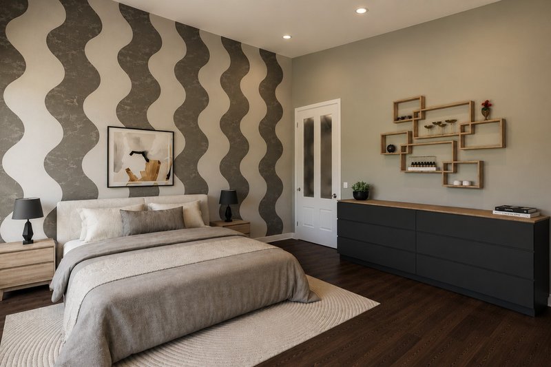 House Blueprint - Interior - Master Bedroom for Modern House Plan #1064-500 - 3 bed, 3.5 bath