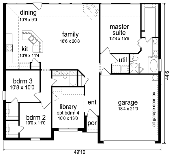 House Plan Design - Traditional Floor Plan - Main Floor Plan #84-552