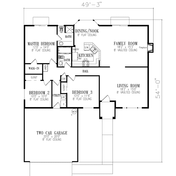 Home Plan - Adobe / Southwestern Floor Plan - Main Floor Plan #1-285