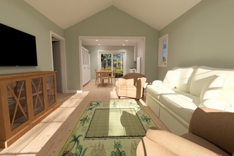House Design - Interior - Family Room for Cottage House Plan #513-2402 - 2 bed, 2 bath