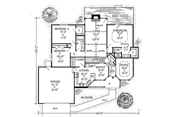 Floor Plan - Main Floor for Country House Plan #312-788 - 3 bed, 2 bath