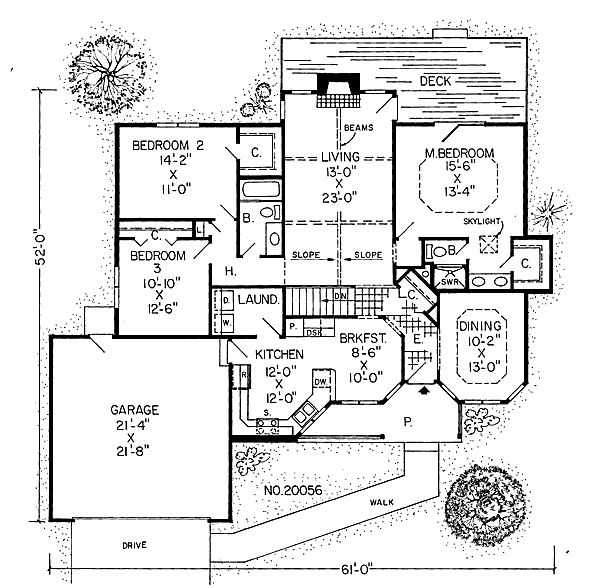 Floor Plan - Main Floor for Country House Plan #312-788 - 3 bed, 2 bath