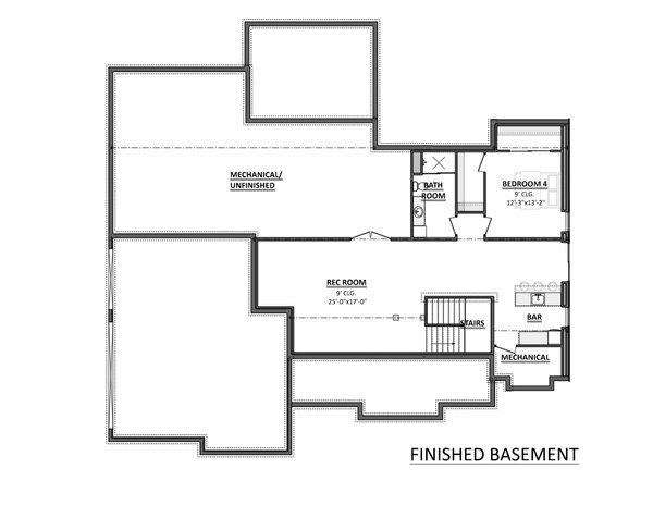 House Design - Floor Plan - Lower Floor for Country House Plan #1089-40 - 3 bed, 2.5 bath