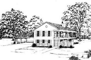Southern Exterior - Front Elevation Plan #36-407
