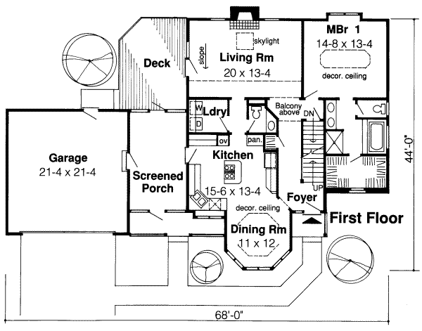 Floor Plan - Main Floor for Traditional House Plan #312-308 - 3 bed, 2.5 bath
