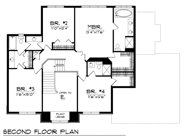 Home Plan - Traditional Floor Plan - Upper Floor Plan #70-441