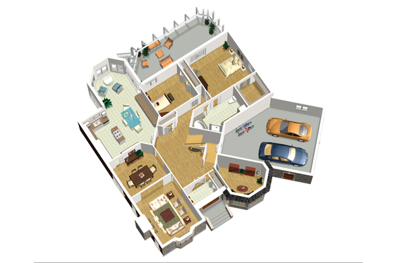 Floor Plan - Main Floor 1 for European House Plan #25-4695 - 2 bed, 2 bath
