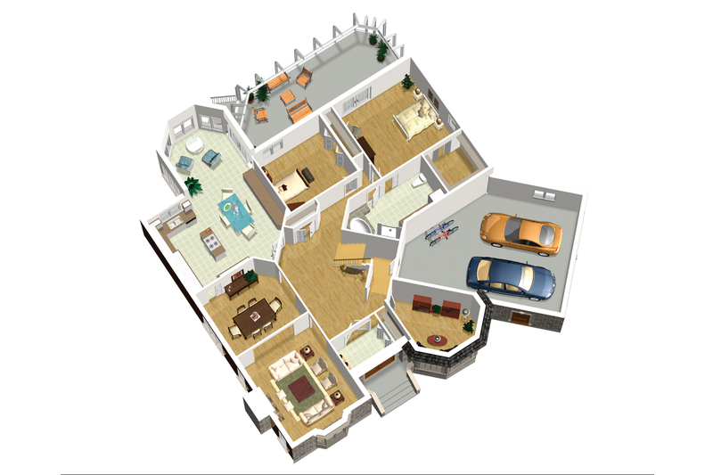 Architectural House Design - Floor Plan - Main Floor 1 for European House Plan #25-4695 - 2 bed, 2 bath