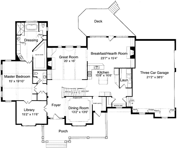 Southern Style House Plan - 4 Beds 3.5 Baths 3746 Sq/Ft Plan #46-131 ...