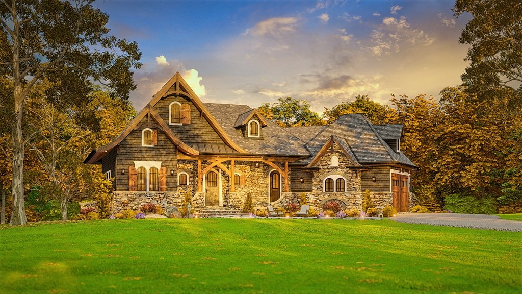 Exterior - Front Elevation 8 for Craftsman House Plan #54-709 - 3 bed, 3 bath