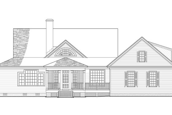 Exterior - Rear Elevation for Cottage House Plan #137-412 - 4 bed, 3.5 bath
