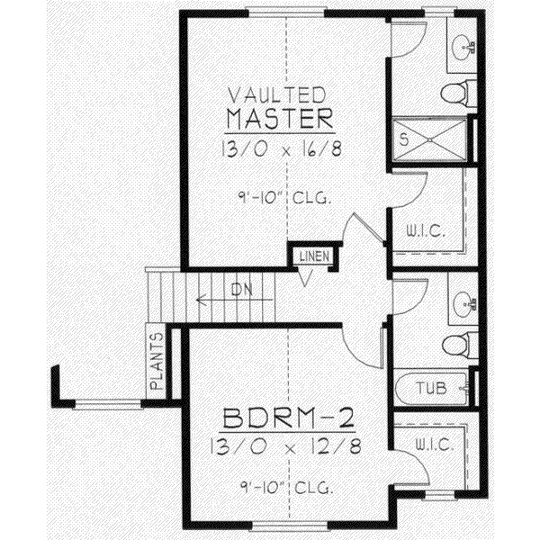 Traditional Floor Plan - Upper Floor Plan #112-118