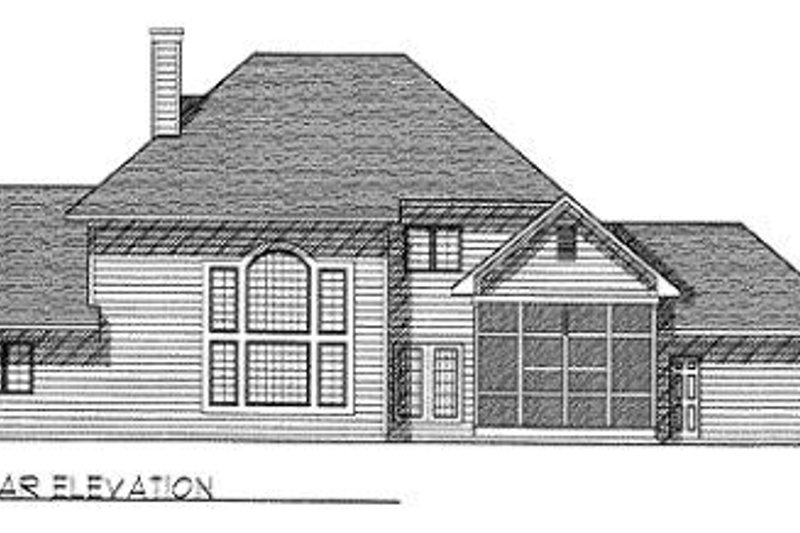 House Plan Design - Exterior - Rear Elevation for Traditional House Plan #70-424 - 3 bed, 2.5 bath