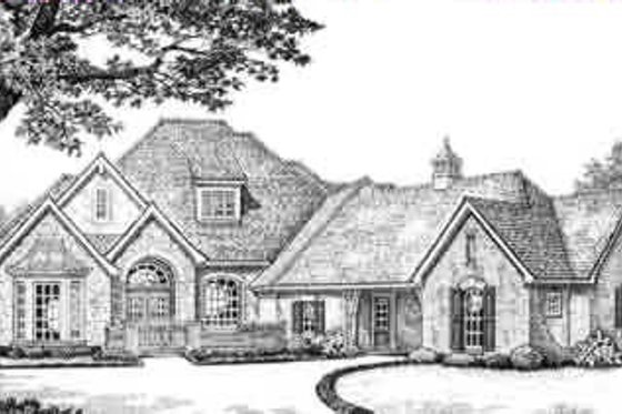 Exterior - Front Elevation for European House Plan #310-392 - 4 bed, 3.5 bath