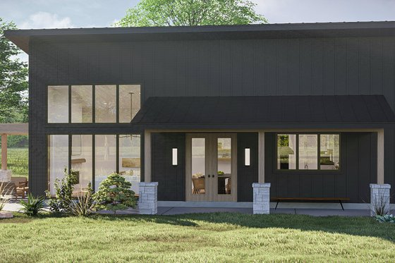 Exterior - Front Elevation 3 for Barndominium House Plan #455-405 - 2 bed, 2 bath