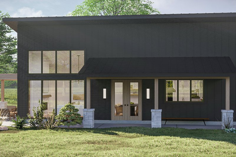Dream House Plan - Exterior - Front Elevation 3 for Barndominium House Plan #455-405 - 2 bed, 2 bath