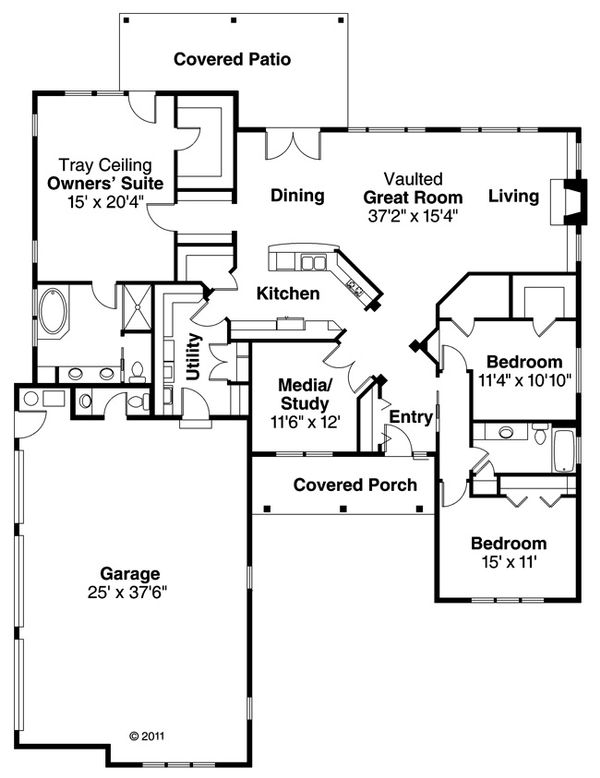 Traditional Floor Plan - Main Floor Plan #124-885