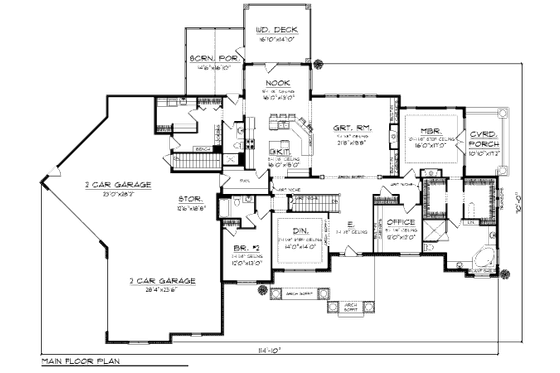 Floor Plan - Main Floor for European House Plan #70-1011 - 4 bed, 6 bath