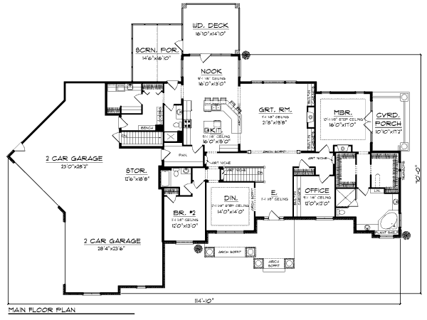 House Plan Design - European Floor Plan - Main Floor Plan #70-1011