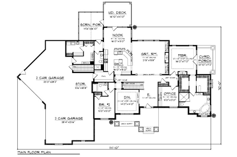Dream House Plan - Floor Plan - Main Floor for European House Plan #70-1011 - 4 bed, 6 bath
