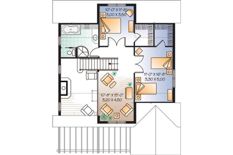Home Plan - Floor Plan - Upper Floor for Traditional House Plan #23-2174 - 3 bed, 2 bath