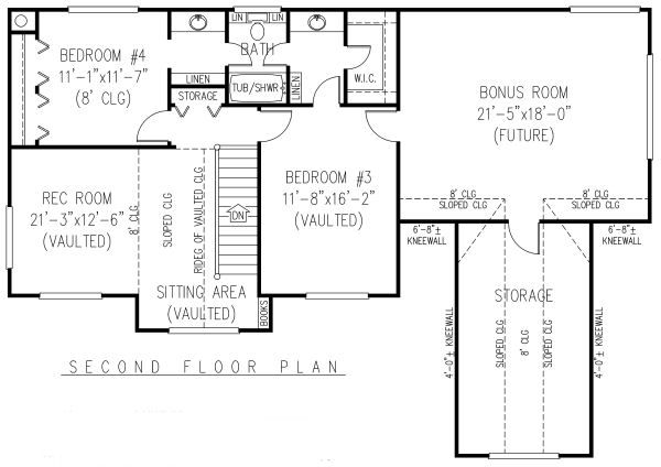 Country Floor Plan - Upper Floor Plan #11-222