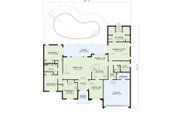 Mediterranean Style House Plan - 4 Beds 2.5 Baths 2388 Sq/Ft Plan #17-1134 Floor 