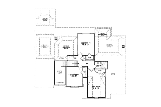 Floor Plan - Upper Floor for Traditional House Plan #81-333 - 4 bed, 3.5 bath