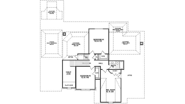 Traditional Floor Plan - Upper Floor Plan #81-333