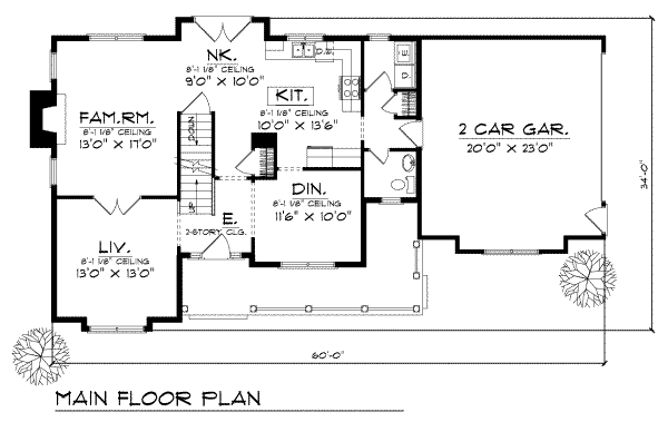 Home Plan - Farmhouse Floor Plan - Main Floor Plan #70-262