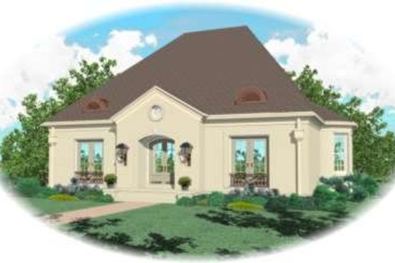 Exterior - Front Elevation for European House Plan #81-1281 - 4 bed, 3 bath