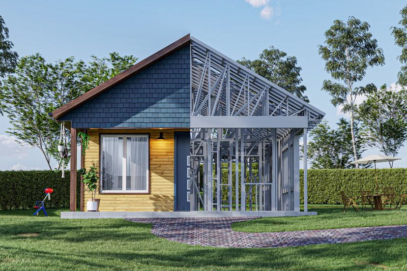 Dream House Plan - Exterior - Front Elevation 3 for Modern House Plan #1106-12 - 2 bed, 1 bath