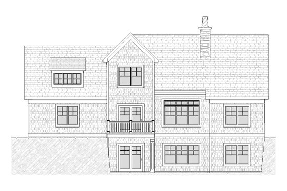 Exterior - Rear Elevation for Traditional House Plan #901-69 - 3 bed, 2.5 bath