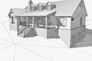 Cabin Exterior - Front Elevation Plan #123-113