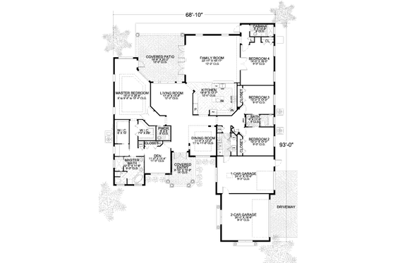 Floor Plan - Main Floor for Mediterranean House Plan #420-279 - 3 bed, 4.5 bath