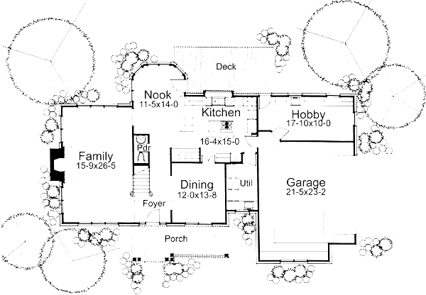 House Plan Design - Traditional Floor Plan - Main Floor Plan #120-105