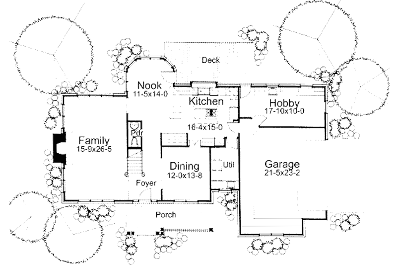 Architectural House Design - Floor Plan - Main Floor for Traditional House Plan #120-105 - 4 bed, 3 bath