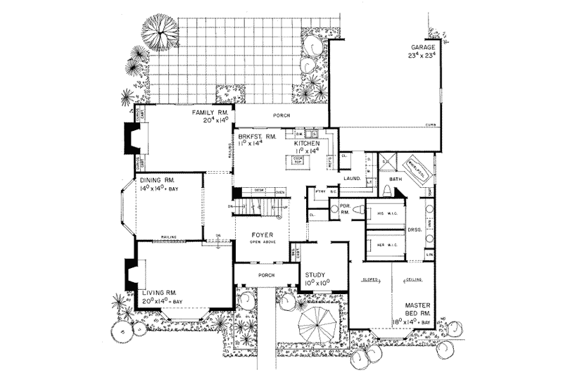 Home Plan - Floor Plan - Main Floor for Traditional House Plan #72-384 - 4 bed, 3.5 bath
