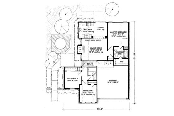Floor Plan - Main Floor for European House Plan #410-259 - 3 bed, 2 bath