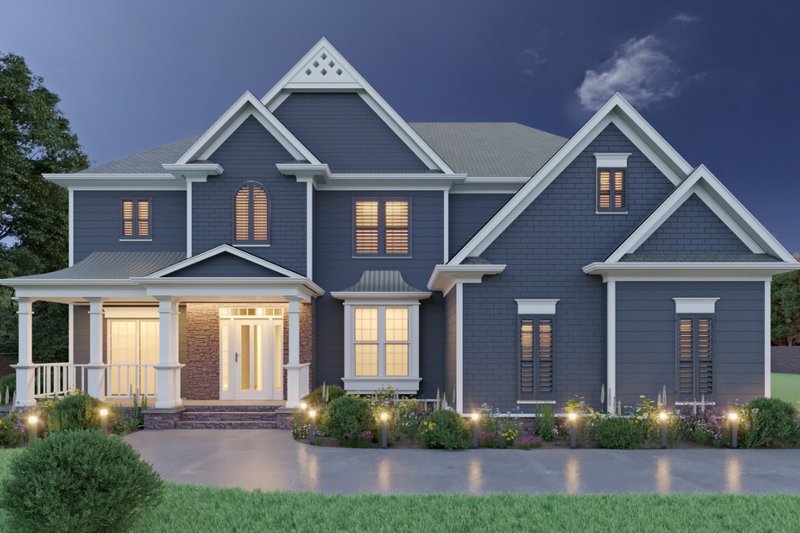 Home Plan - Exterior - Front Elevation 11 for Traditional House Plan #54-324 - 5 bed, 4 bath