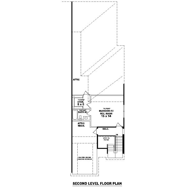 Traditional Floor Plan - Upper Floor Plan #81-13638