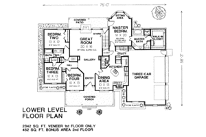 Floor Plan - Main Floor for Country House Plan #310-231 - 4 bed, 2.5 bath